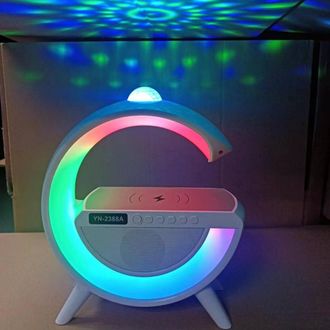 Trade Shop Trade Shop - Lampada Led Caricabatteria Wireless Cassa Forma G Con Proiettore Cielo Stellato