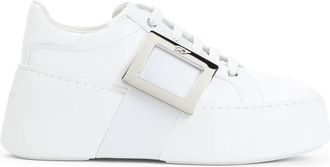 Roger Vivier Viv Skate High Sneakers - Dames - Sneakers - Wit - 38 1/2 EU - Leer - Schoenen