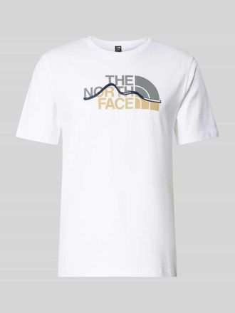 The North Face Regular Fit T-Shirt aus reiner Baumwolle Modell MOUNTAIN LINE in Weiss, Gr&ouml;&szlig;e XXL