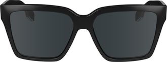 Victoria Beckham 57mm Chain Rectangular Sunglasses in Black at Nordstrom Rack