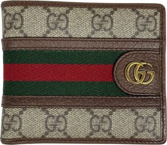 Gucci Brown Gg Supreme Leather Wallet (Bi-Fold) (Pre-Owned)