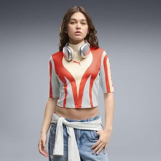 Puma Top aderente Moto da donna FUTURE.PUMA.ARCHIVE, Abbigliamento, Giallo, XL