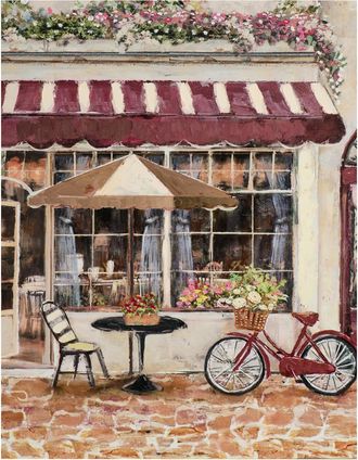 Schubiger M&ouml;bel Bild Strassencafe in Rot