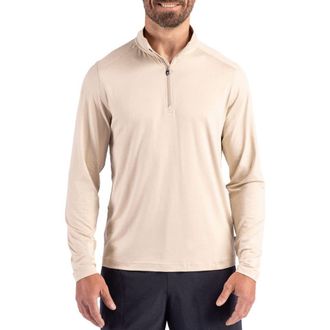 Cutter & Buck Coastline Epic Comfort Half Zip Performance Pullover in Wheat at Nordstrom, Size Xxx-Large