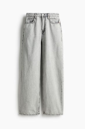 H&M Baggy High Jeans - Grau