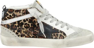 Golden Goose Sneakers, female, Multicolor, 7 UK, Leopard Print Mid-Star Trainers