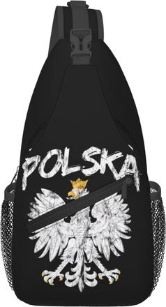 Generic Polish Flag Poland Polska Eagle Sling Bag Trendy Chest Bag Adjustable Chest Backpack For Casual Shopping Women