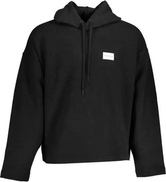 Calvin Klein Zwarte Katoenen Trui met Capuchon - Heren - Hoodies - Zwart - 2XL - Katoen - Hoodies & sweatvesten