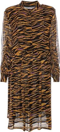Lala Berlin Jurk met lichte zebraprint - Dames - Casual kleedjes - Bruin - XS - Kleedjes