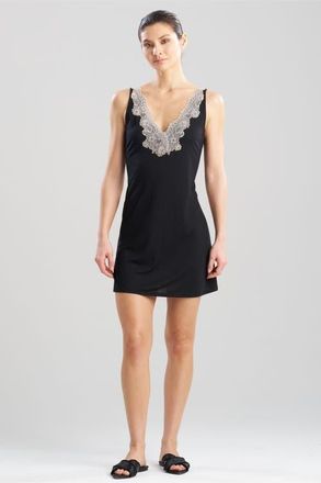 Natori Luxe Shangri-La Chemise in Black W/cocoon at Nordstrom, Size Medium