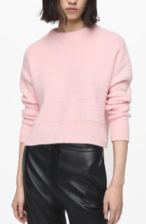 Mango Boxy Crewneck Sweater in Pale Pink at Nordstrom, Size Medium