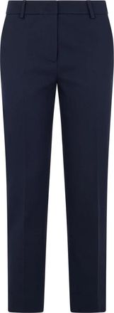 Max Mara Klassieke katoenen broek - Dames - Slim Fit Broeken - Blauw - 2XS - Katoen - Broeken