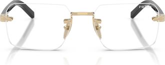 Prada 0pr D55s Rimless Rectangular Metal Eyeglasses