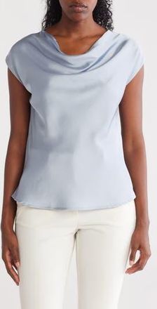 Renee C Cowl Neck Cap Sleeve Satin Top in Steel Blue at Nordstrom Rack, Size X-Small