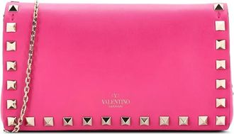 Valentino Garavani Borsa a tracolla Rockstud piccola in pelle con battente - Rosa