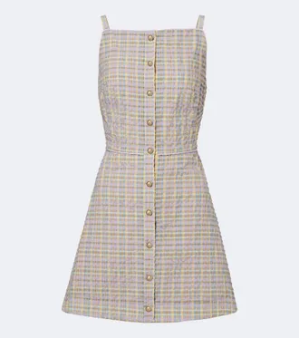 Markarian Skye plaid seersucker minidress