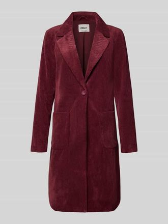 Only Regular Fit Cordmantel mit Reverskragen Modell ASTRID in Dunkelrot, Größe XS