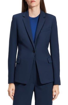 Theory One-Button Blazer in Brght Navy at Nordstrom Rack, Size 10