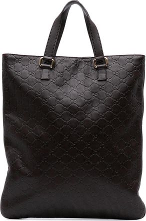 Gucci Pre-owned Womens Guccissima Tote Bag - Dark Brown Leather - One Size