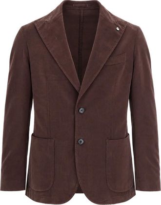 Lubiam Giacca Monopetto - Heren - Blazers - Bruin - 2XL - Katoen - Jassen