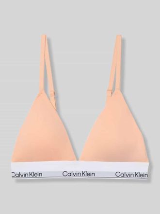 Calvin Klein Underwear Bralette aus Baumwoll-Mix mit Logo-Bund in Apricot, Gr&ouml;&szlig;e XS