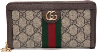 Gucci Ophidia Double G logo wallet - women - Canvas/Nylon/Calf Leather - One Size - Brown