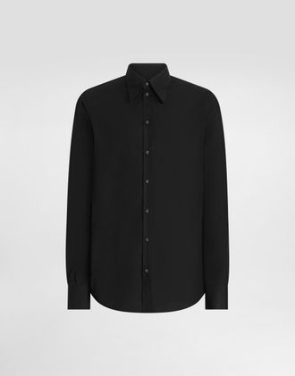 Dolce & Gabbana Gold Cr&ecirc;pe De Chine Shirt - Man Shirts Black 37