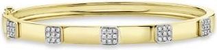 Allurez Pave Diamond Squares Bangle Bracelet 14k Yellow Gold (0.43ct)