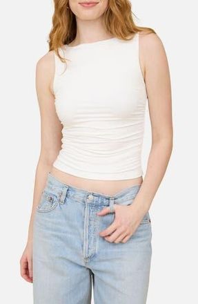 Blu Pepper Side Ruched Tank in White at Nordstrom Rack, Size Medium