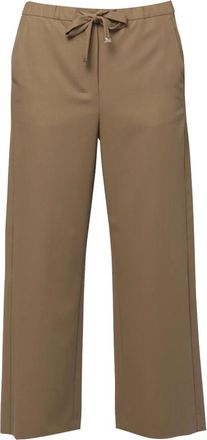 Max Mara Smmargenta Joggingbroek - Dames - Straight fit broeken - Bruin - 3XS - Wol - Broeken