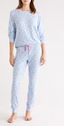 PJ Salvage Peachy Print Jersey Pajamas in Blue Haze at Nordstrom, Size X-Large