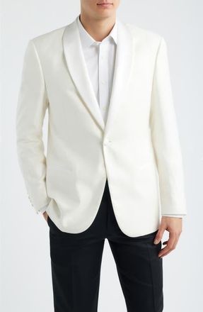 Emporio Armani Shawl Collar Dinner jacket in Solid White at Nordstrom, Size 38 Us