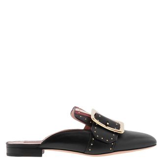 Bally Janesse Studded Leather Mules, Brand Size 35 ( US Size 4.5 )