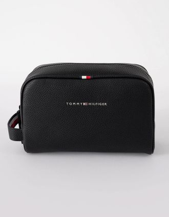 Tommy Hilfiger Mens Tommy Hilfiger Essential PU Mens Washbag - Black - Size: ONE size