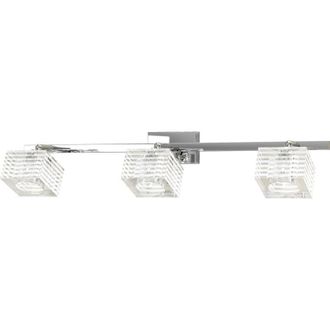 Top-Light Toplight Applique da parete 3 luci Metropolitan con attacco G9, struttura cromo e vetro lavorato, design moderno 55x10x12cm
