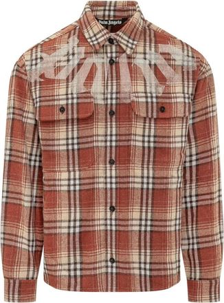 Palm Angels Orange Regular Check Shirt