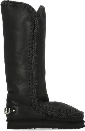 Mou Eskimo Enkellaarsjes - Dames - Winterlaarzen - Zwart - 37 EU - Wol - Schoenen