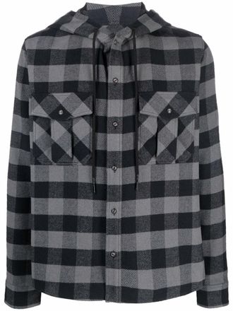 Off-white Camicia con cappuccio a quadri - Grigio