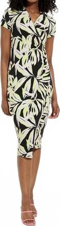 Joseph Ribkoff Wrap Midi Dress In Black/multi