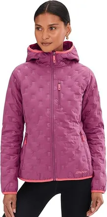 Spyder Zenith Hooded Down Jacket Womens Coat Acai : SM, Polyester