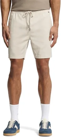 Psycho Bunny Willis Stretch Twill Drawstring Shorts in Natural Linen at Nordstrom, Size 7