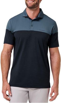 Travis Mathew Heater Pro Colorblock Performance Polo in Bering Sea at Nordstrom, Size Xx-Large