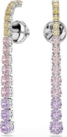 Swarovski Matrix Tennis Oorhangers - Dames - Oorbellen - Roze - ONE Size - Accessoires