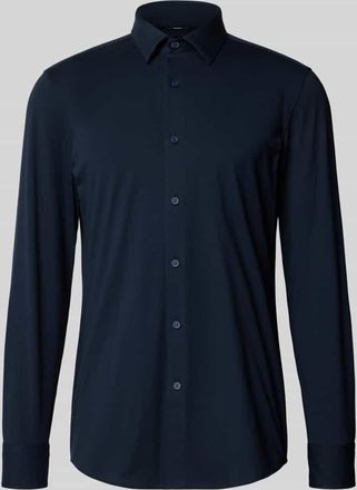 HUGO BOSS Slim Fit Businesshemd aus Baumwoll-Mix Modell P-HANK-S in Marine, Gr&ouml;&szlig;e 38
