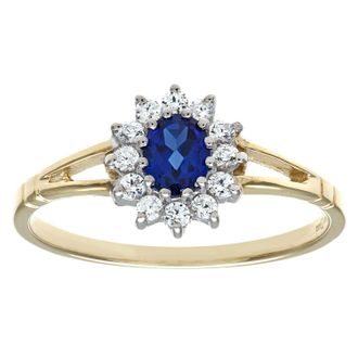 Diamant L'éternel 9ct geel- en witgouden damesstenen clusterring