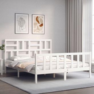 vidaXL Bed Frame without Mattress White 160x200 cm Solid Wood Pine vidaXL