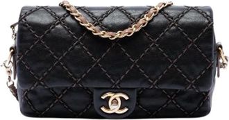 Chanel Pre-owned Quilted Calf Leather Crossbody Bag - Dames - Vintage Schoudertas - Zwart - ONE Size - Leer - Vintage