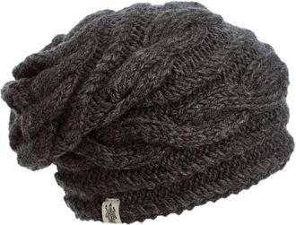 Nirvanna Designs Triple Braid Cable Slouch in Charcoal at Nordstrom, Size Medium