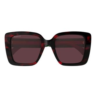 Gucci Sunglasses, female, Brown, Size: 54 MM Rectangular Sunglasses