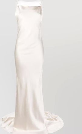 Maison Margiela silk sheer panel sleeveless square neck maxi dress